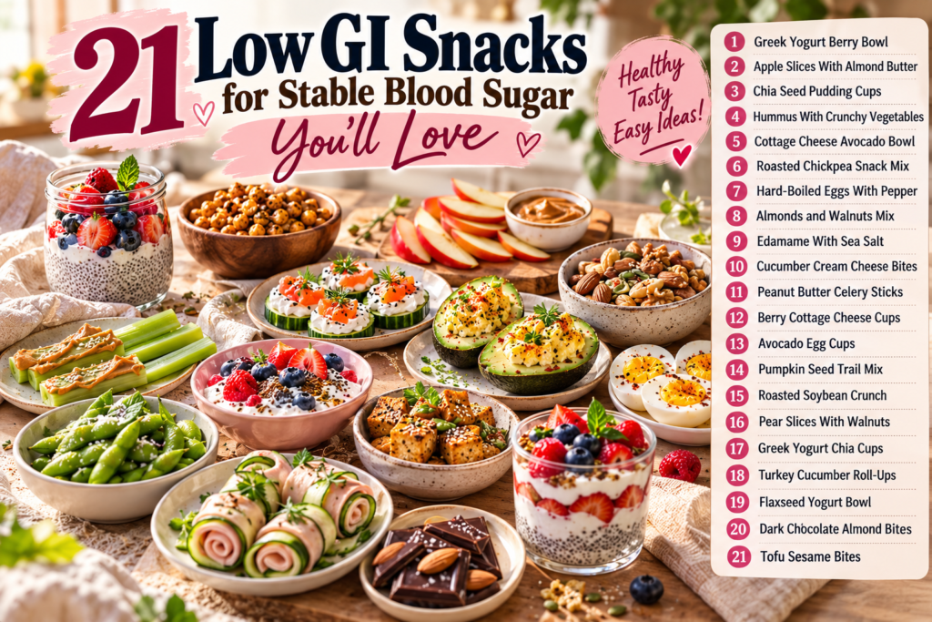 low GI snacks for stable blood sugar